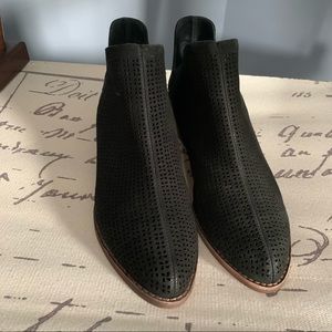 Vince Camuto Perforated Suede Chelsea Booties, Black, Women’s size US 8